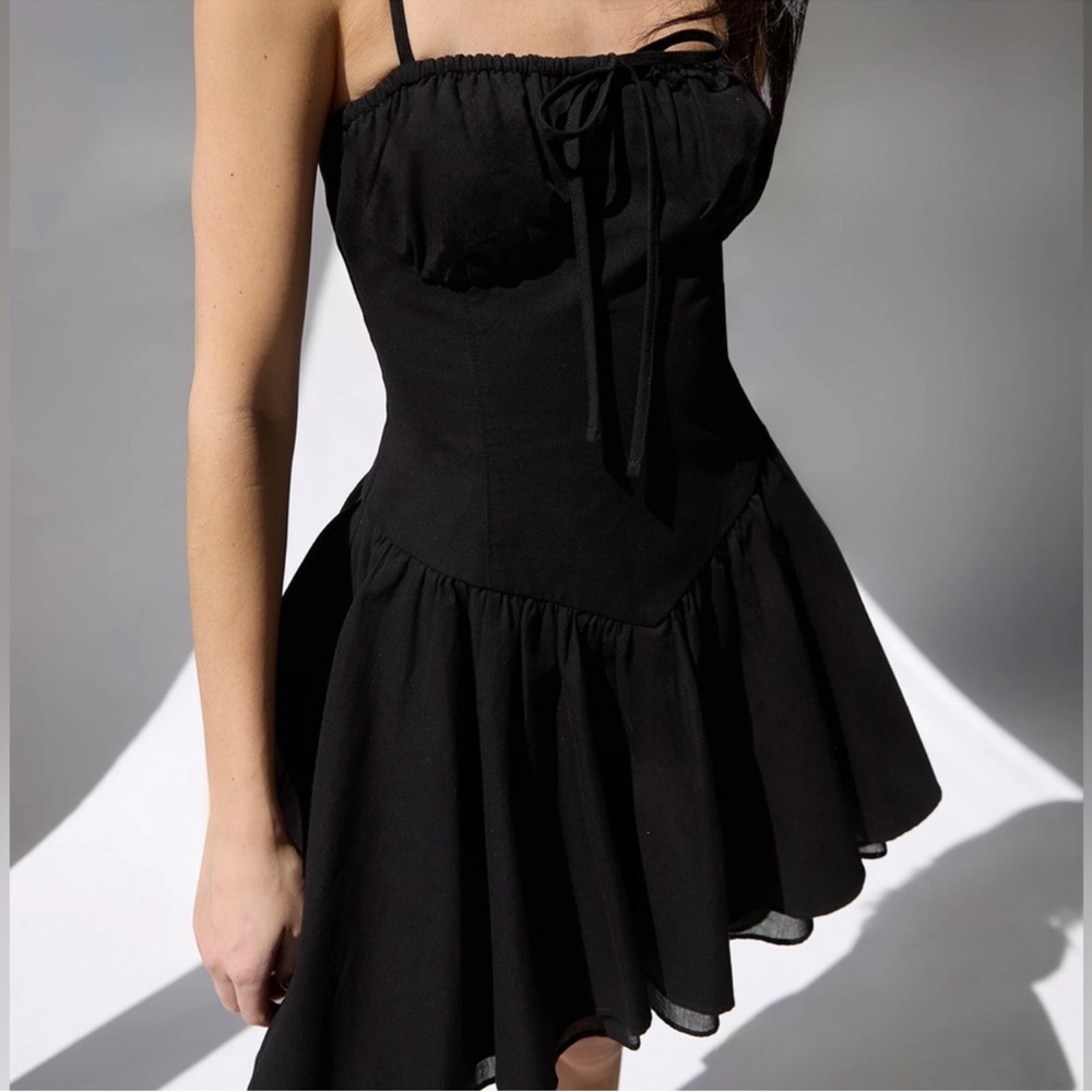 Oak + Fort Black Corset Mini Dress NWT Size M - Picture 2 of 12